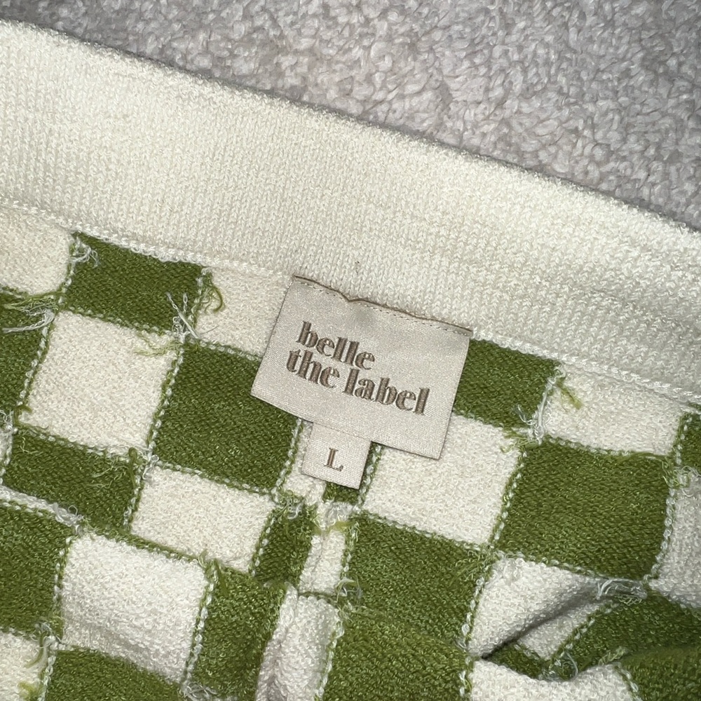 Checker Knit Belle the Label Set in Green and Cream - Picture 7 of 8